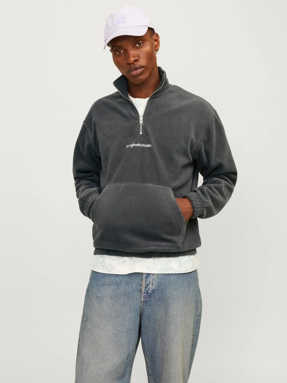 Sudadera de polar Estampado | Gris oscuro | Jack & Jones®
