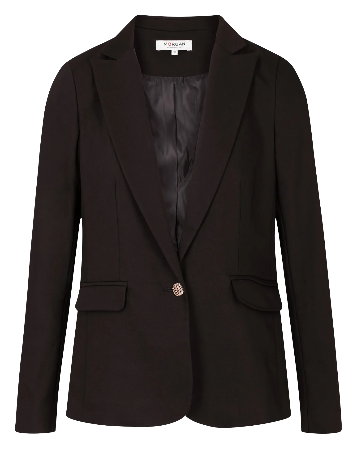 VLIME.F  CHAQUETA SASTRE RECTA ABOTONADA EN NEGRO