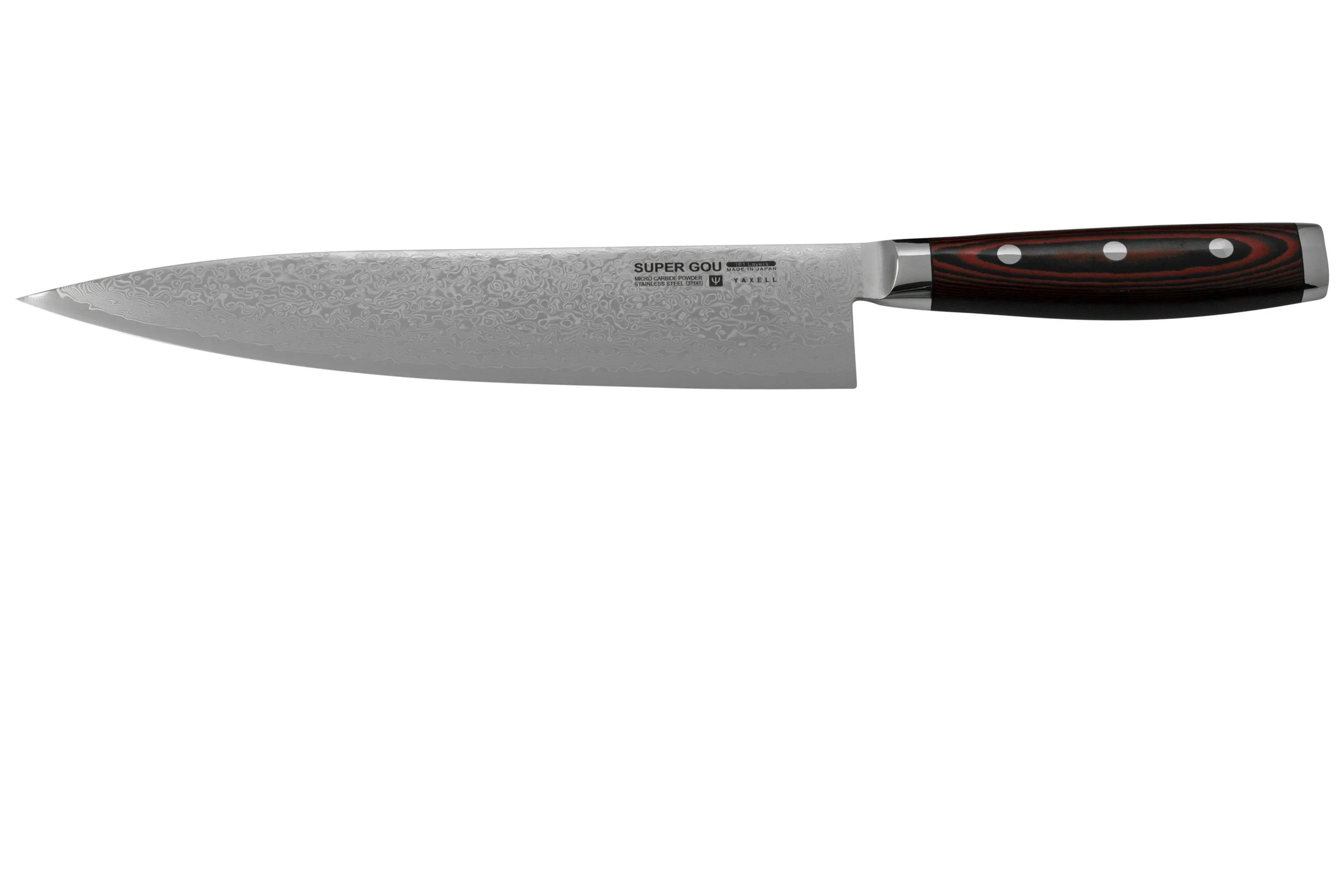 Yaxell Super Gou 37141, cuchillo de chef de acero damasco de 161 capas, 24 cm