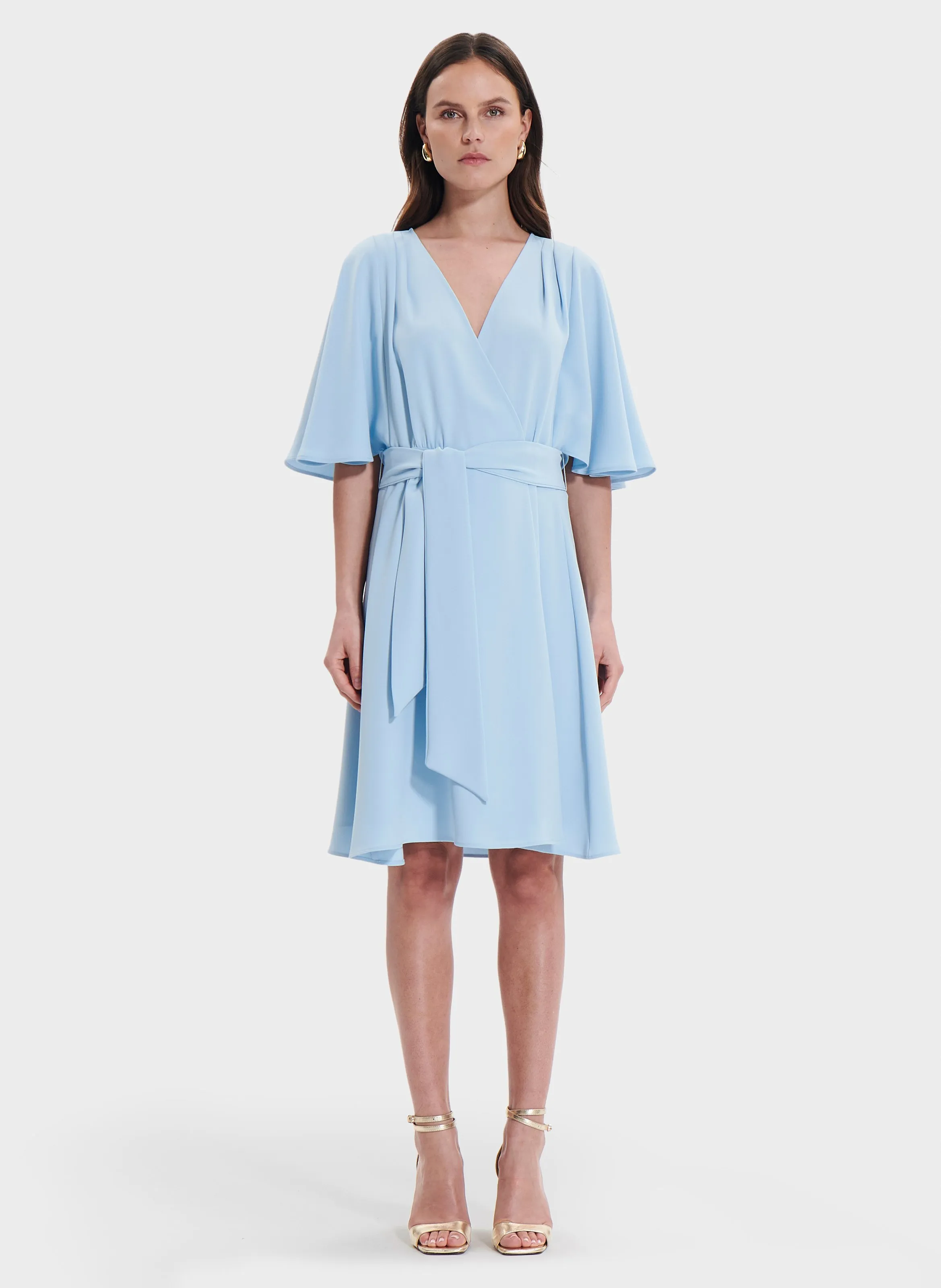 ZAPA RUSSEL  VESTIDO CRUZADO ACAMPANADO EN AZUL