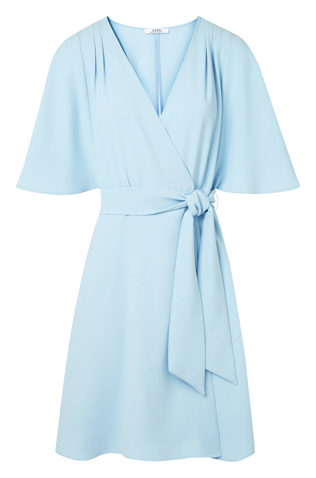 ZAPA RUSSEL  VESTIDO CRUZADO ACAMPANADO EN AZUL