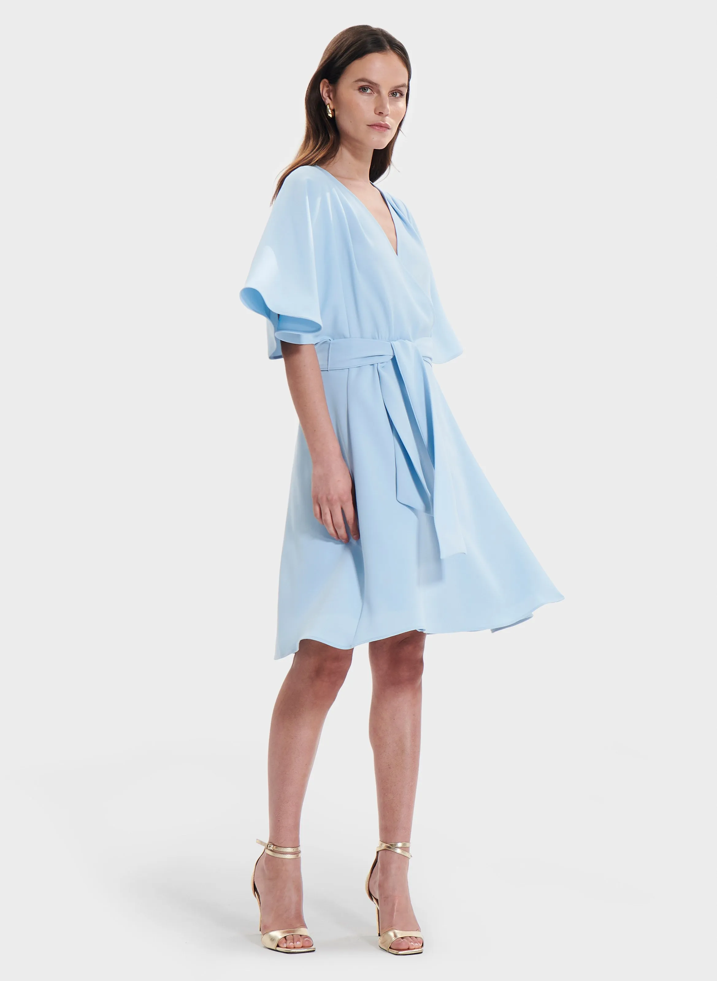 ZAPA RUSSEL  VESTIDO CRUZADO ACAMPANADO EN AZUL