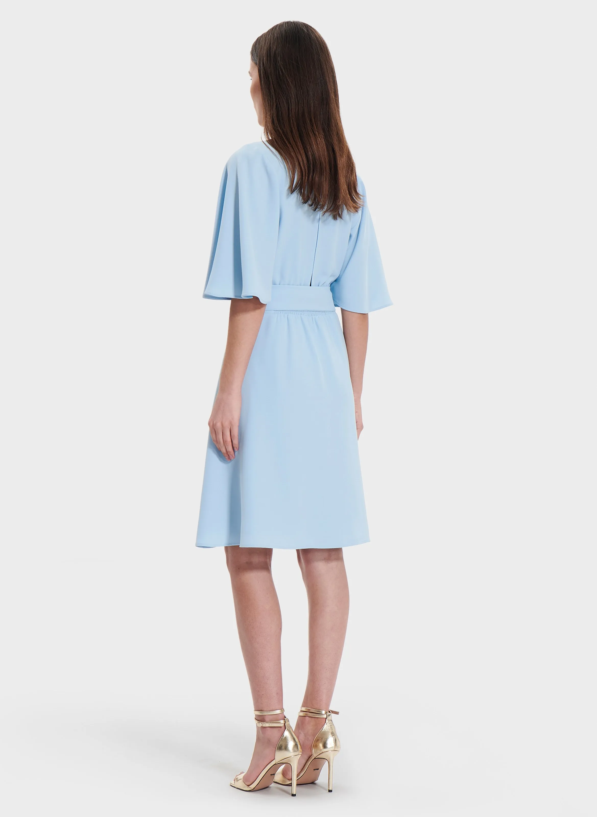 ZAPA RUSSEL  VESTIDO CRUZADO ACAMPANADO EN AZUL