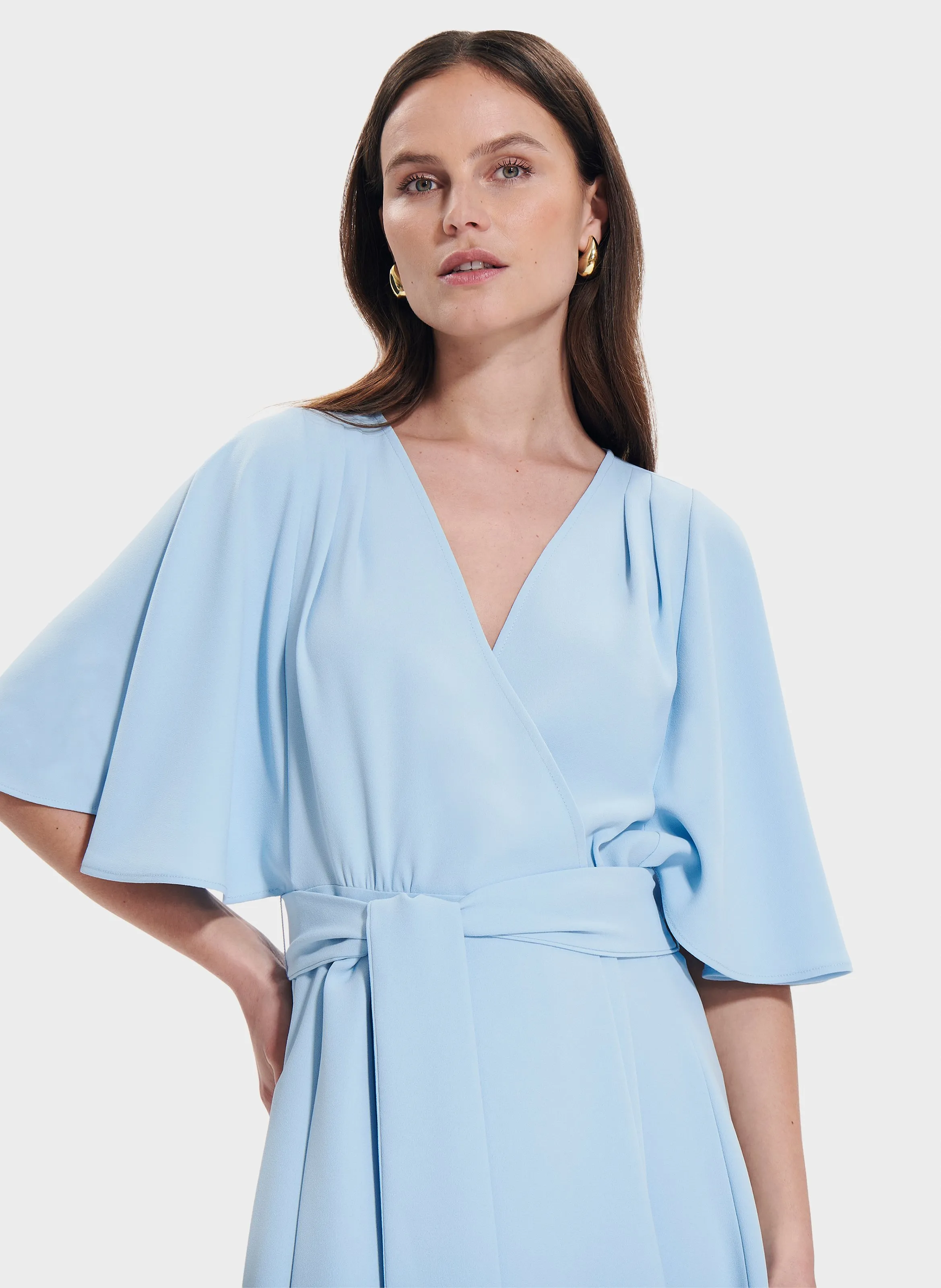 ZAPA RUSSEL  VESTIDO CRUZADO ACAMPANADO EN AZUL